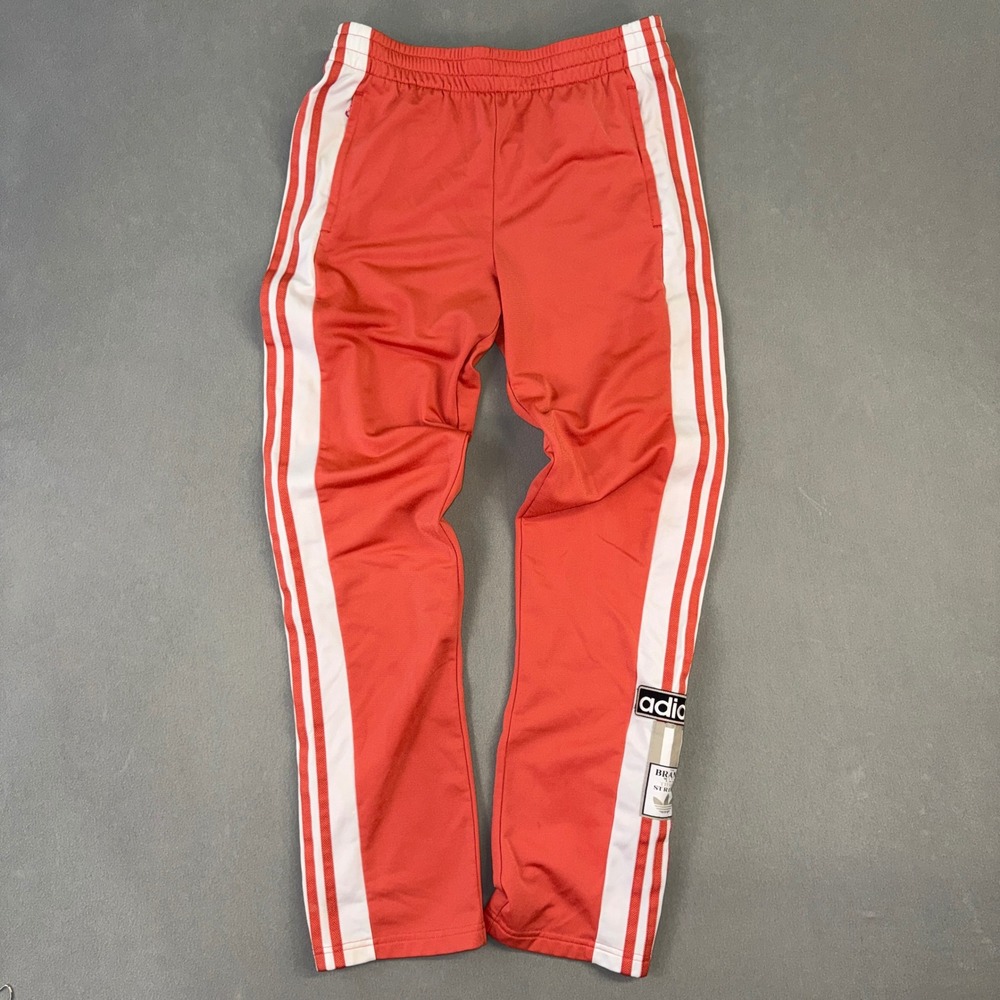 Adidas Adibreak Snap Track Pants Kids XL Red Orange White Stripe Breakaway